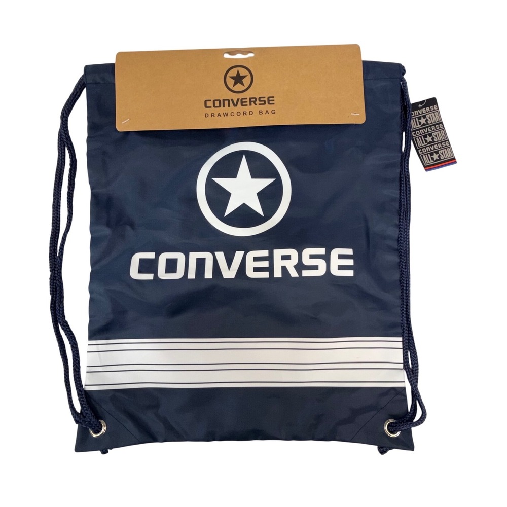 Converse All Star Drawcord Bag Navy Blue Cinch Sack Gym Backpack New With Tags